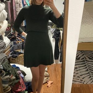 Green mini sweater dress